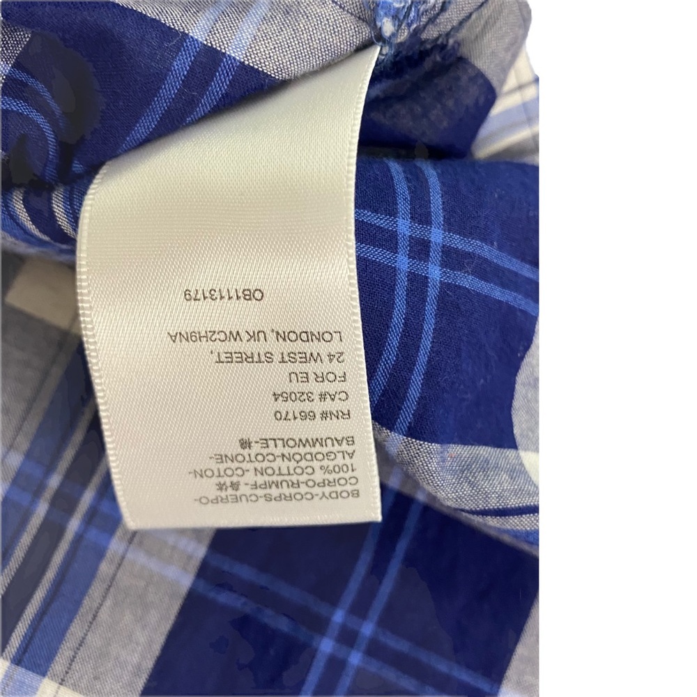 BDG Women’s Blue Plaid Long Sleeves Buttons Hi Low Cotton Shirt size S in EUC - Picture 10 of 11